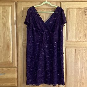 Scarlett Nite Woman purple sequin dress, size 20W